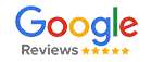 Google Reviews Logo mit fünf Sternen als Hinweis auf positive Bewertungen für das Würzburger Restaurant Bei Peppino