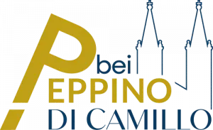 Bei Peppino Di Camillo Logo in Gold und Blau mit Würzburger Türmen – traditionelles Ristorante am Paradeplatz, Willkommen